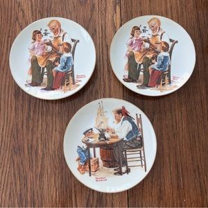 Norman Rockwell Vintage 1982 Decorative Plates. Limited edition series. Set of 3